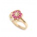 Ring Ruby 18kt Gold Rose Cut Diamond Diamonds Yellow Natural 18 KT Vintage D164